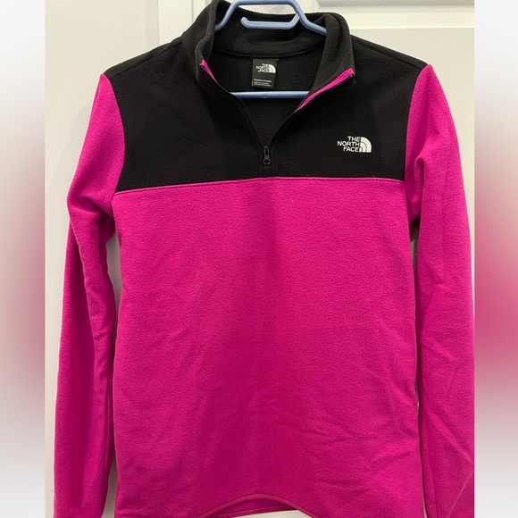 North face pink and black quarter zip sweater - Picture 1 of 4